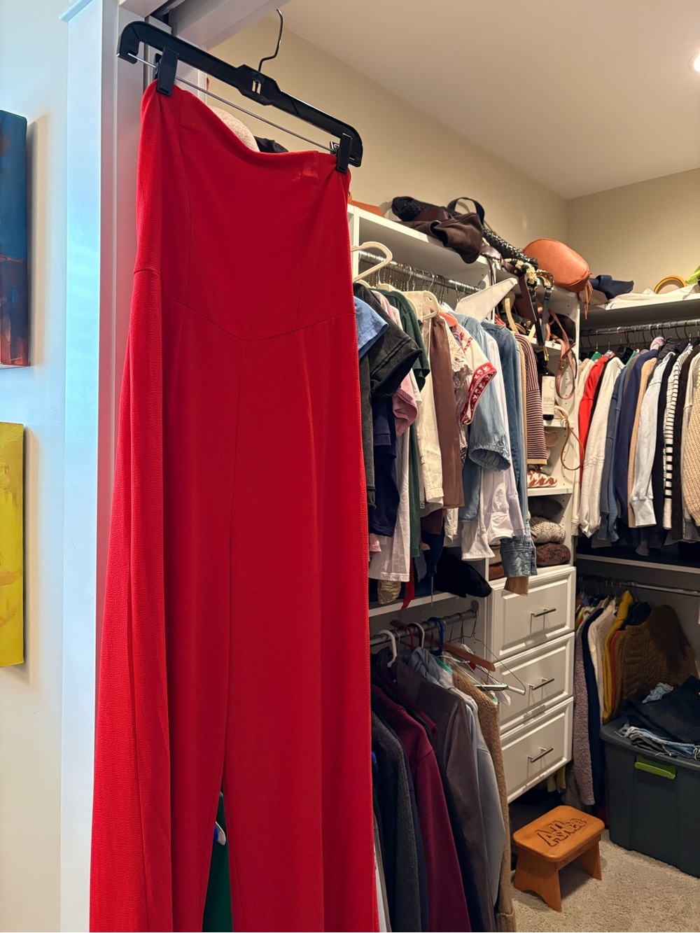 wild fable Red Strapless Wide-Leg Jumpsuit